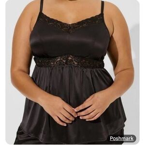 Torrid satin and  Black Lace Trim Camisole 4x